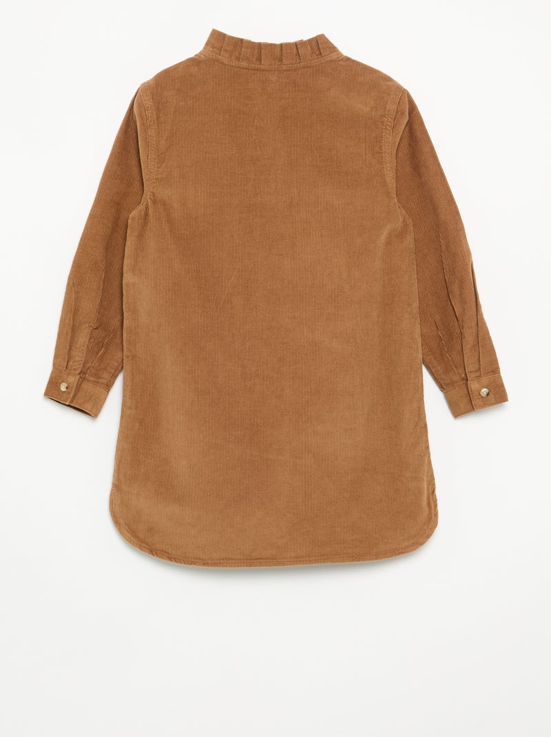 Robe en velours côtelé Marron - Kiabi