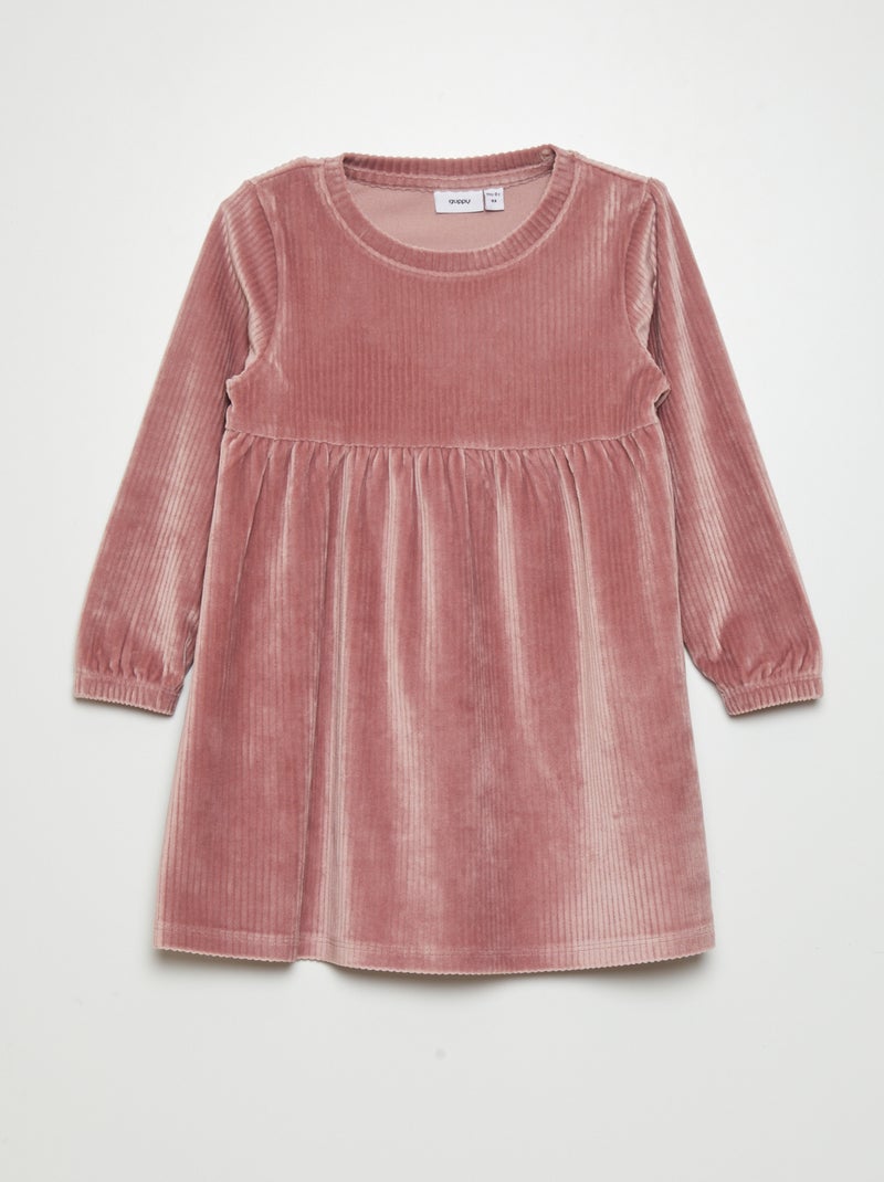 Robe en velours côtelé Rose - Kiabi