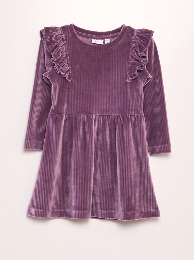 Robe en velours côtelé Violet - Kiabi