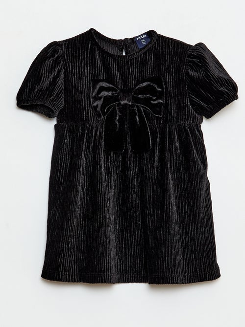 Robe en velours côtelée avec nœud fantaisie - Kiabi