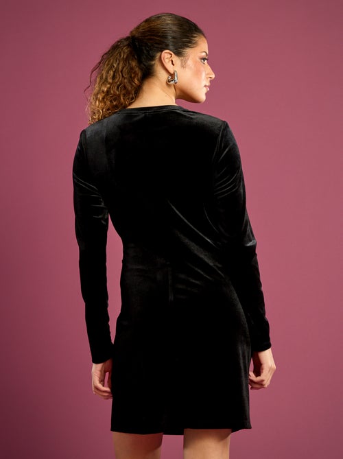 Robe en velours drapée - Kiabi