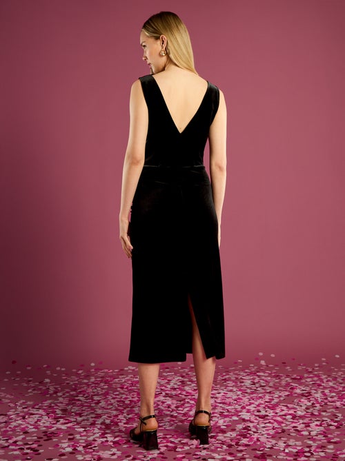 Robe en velours effet drapé - Kiabi