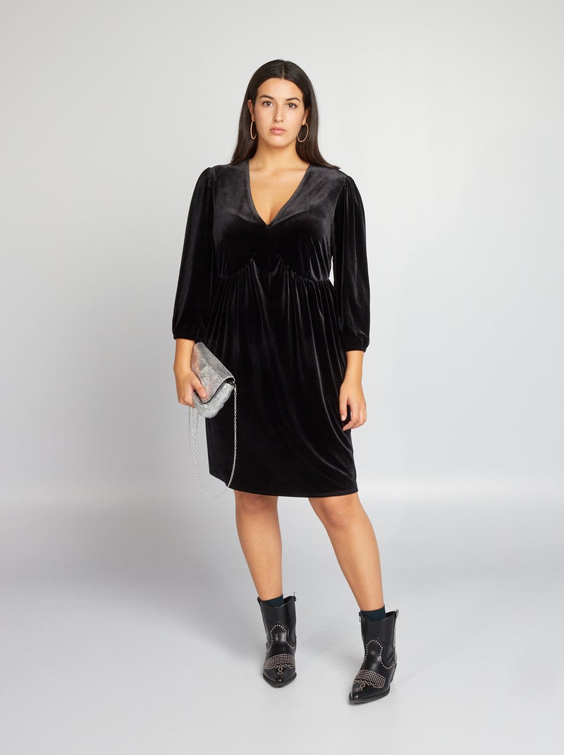 Robe en velours noir - Kiabi