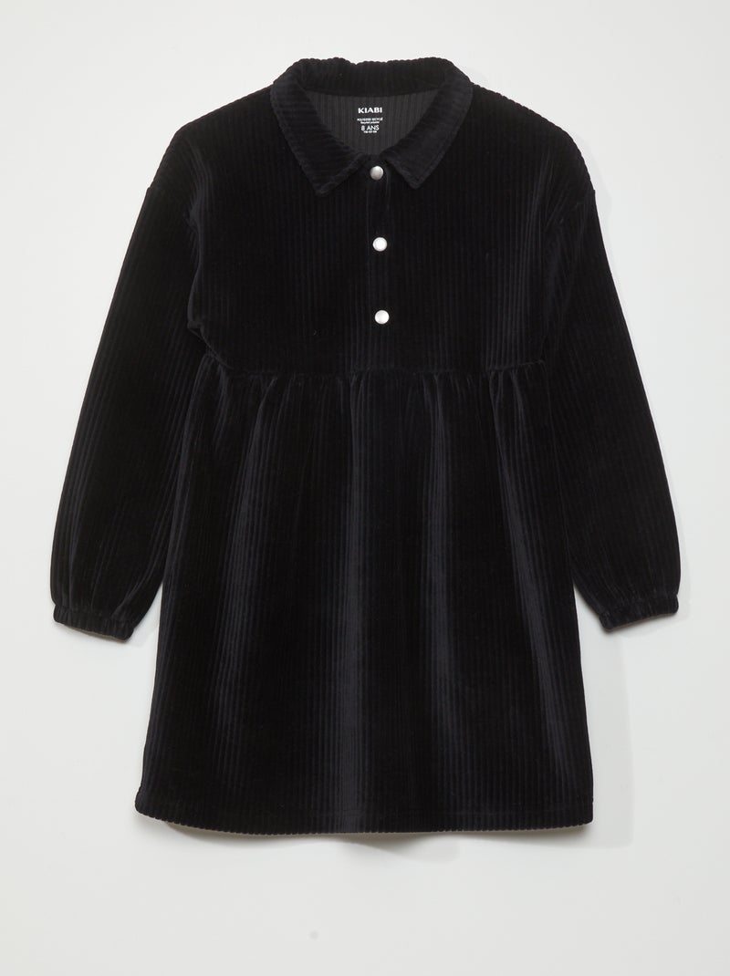 Robe en velours REAL BLACK - Kiabi