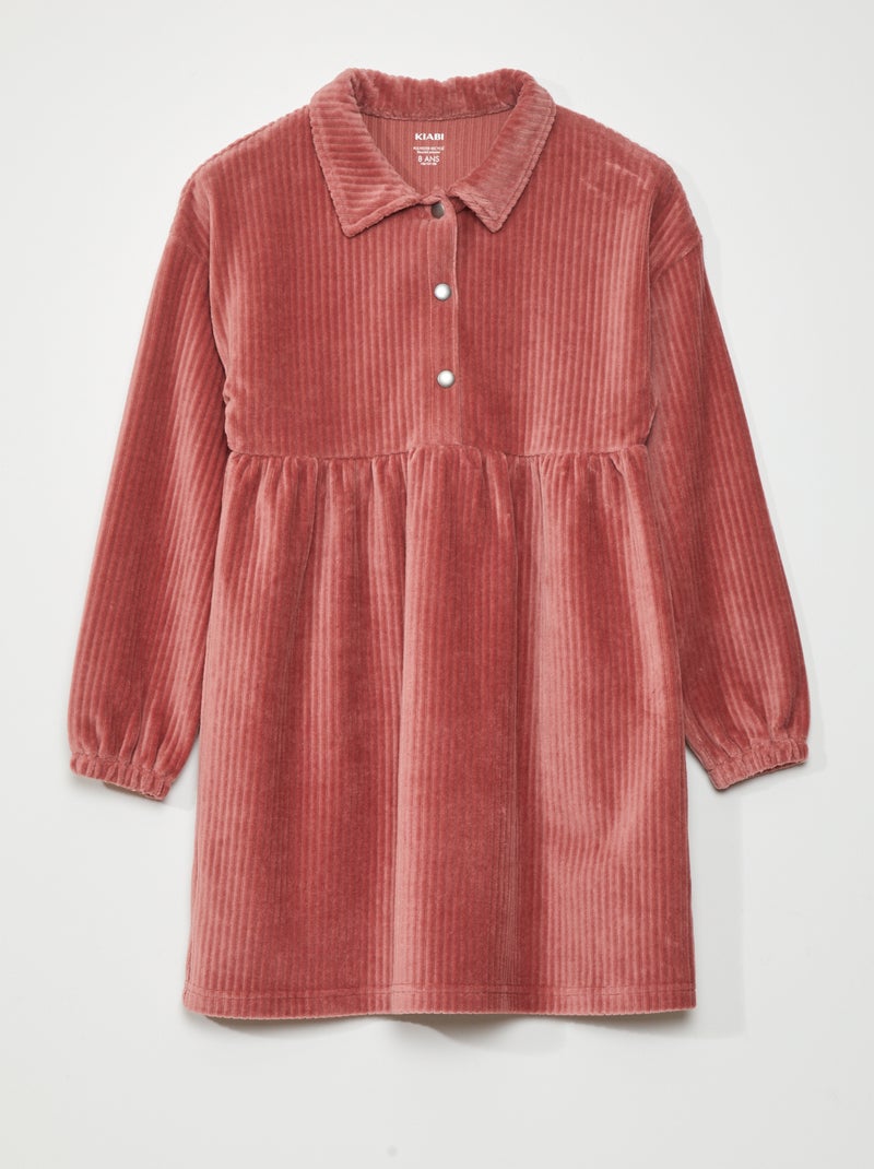 Robe en velours Rose - Kiabi