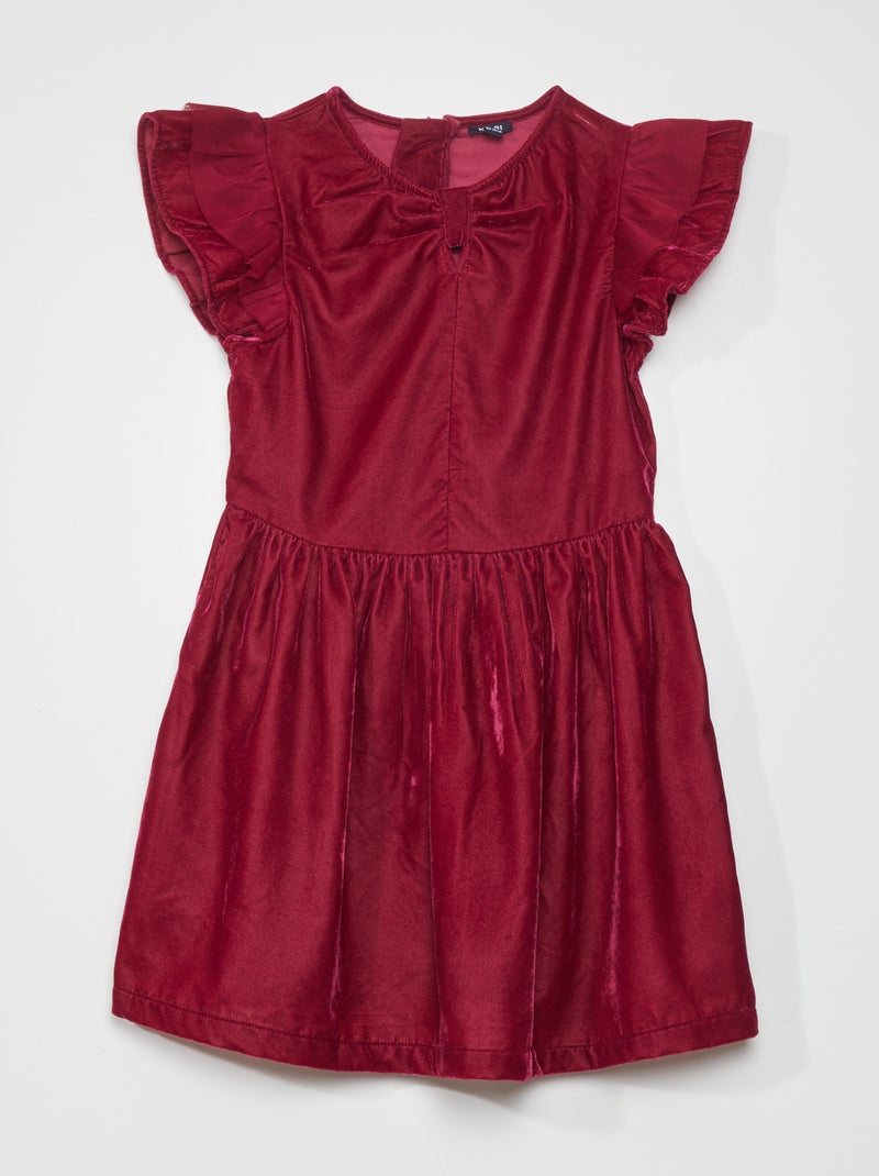 Robe en velours Rouge - Kiabi