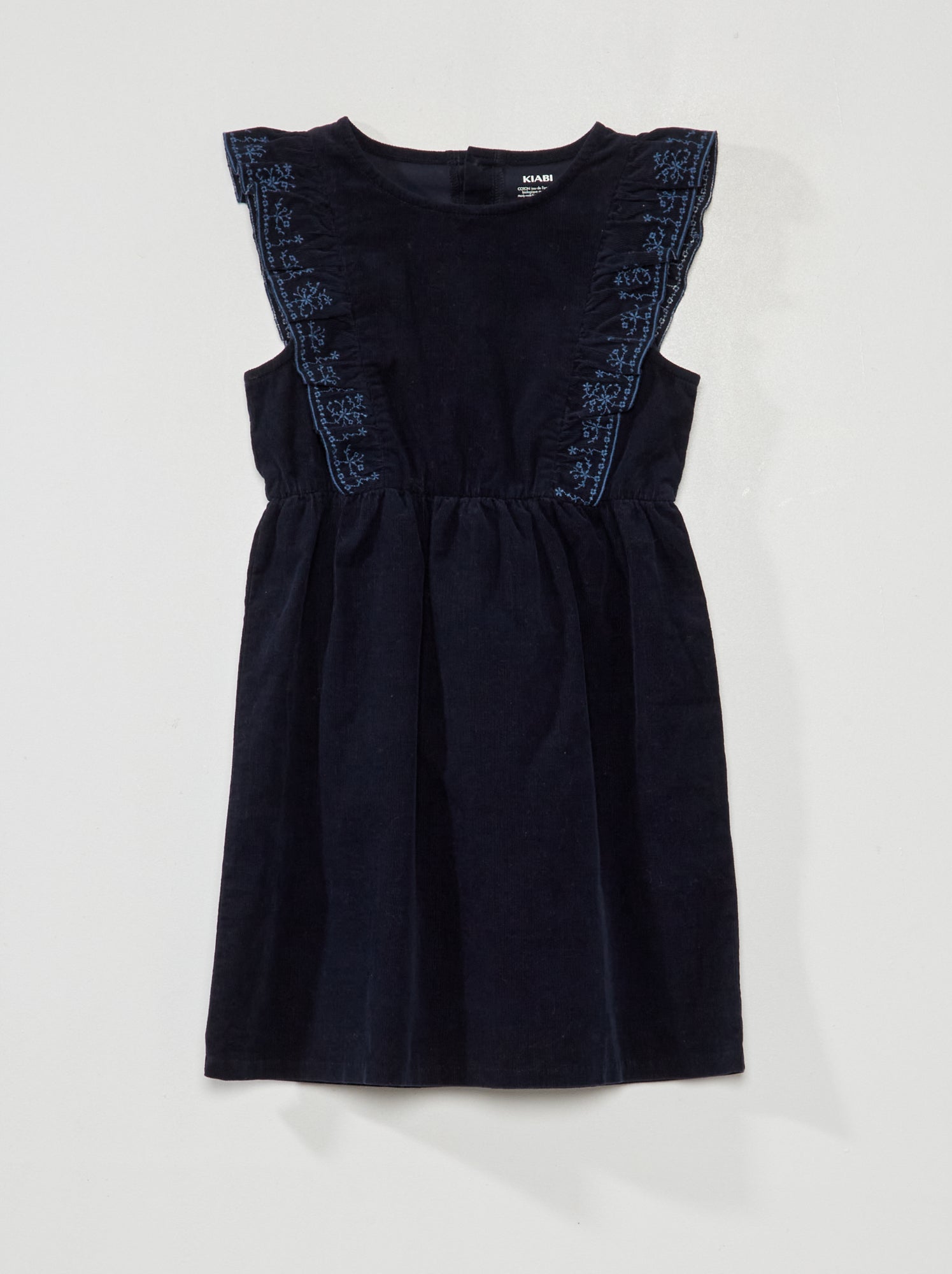 Robe En Velours Sans Manches Grain De Malice - Coupe Fluide, Longueur Genou - Imprimé Graphique & Boutonnage Avant - 7