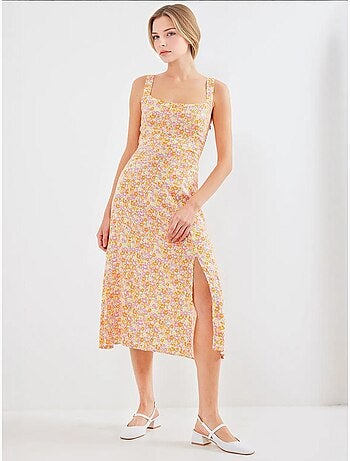Robe en viscose à bretelles et fente bdart