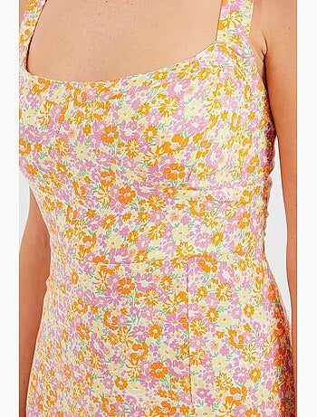 Robe en viscose à bretelles et fente bdart
