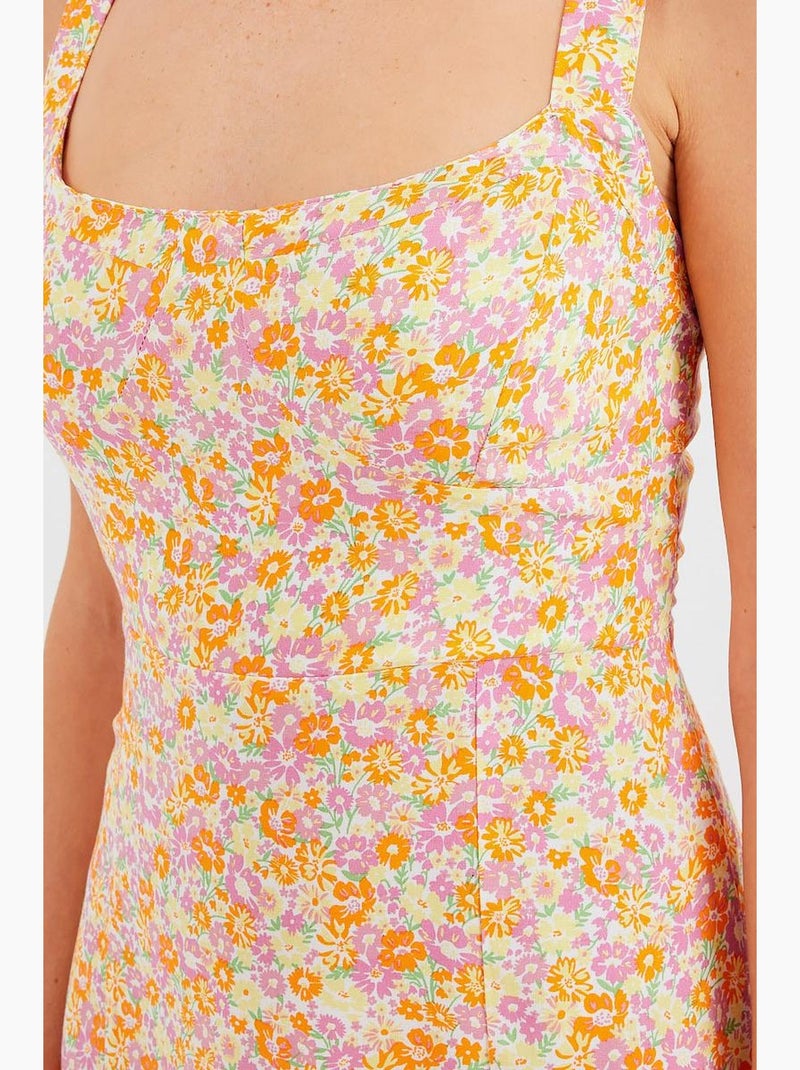 Robe en viscose à bretelles et fente bdart Orange mandarine - Kiabi