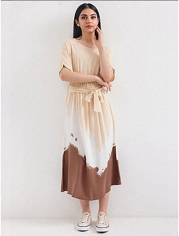 Robe en viscose à manches courtes à motifs bdart