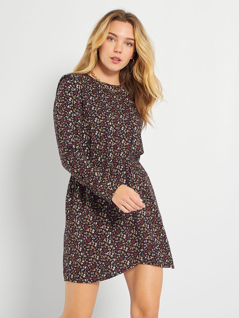 Jupe Femme Debenhams – Noire à Fleurs – Taille 12 – Coupe A En Viscose