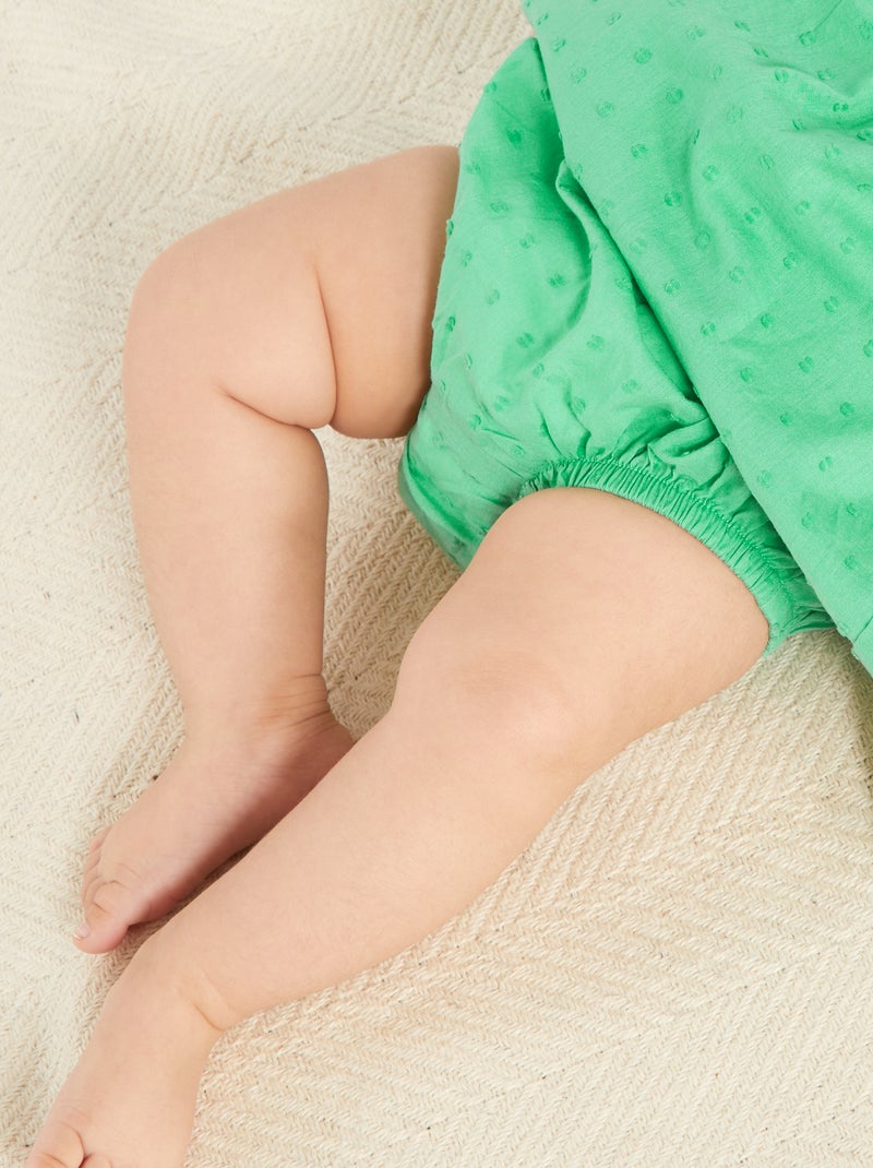 Robe en voile de coton + culotte - 2 pièces Vert - Kiabi