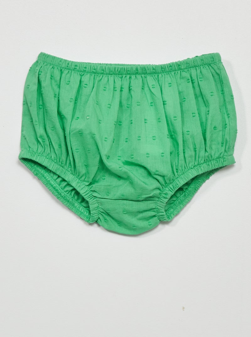 Robe en voile de coton + culotte - 2 pièces Vert - Kiabi