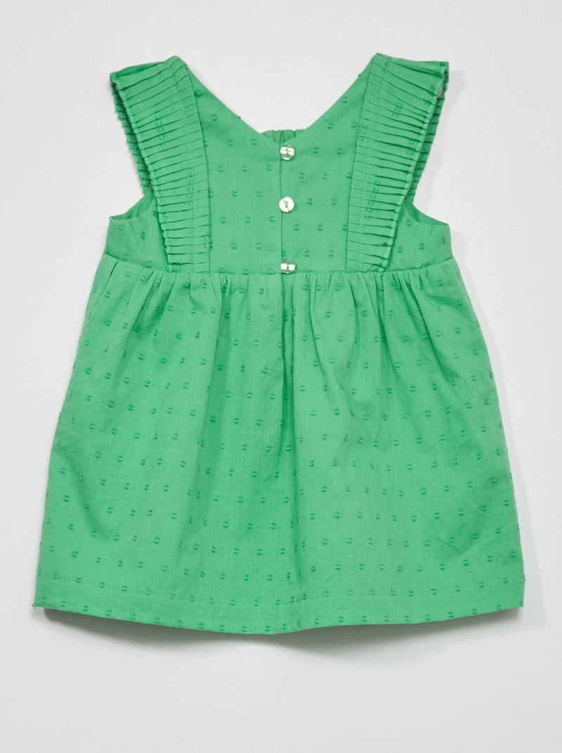 Robe en voile de coton + culotte - 2 pièces Vert - Kiabi