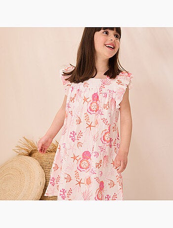 Robe enfant en gaze de coton bahamas
