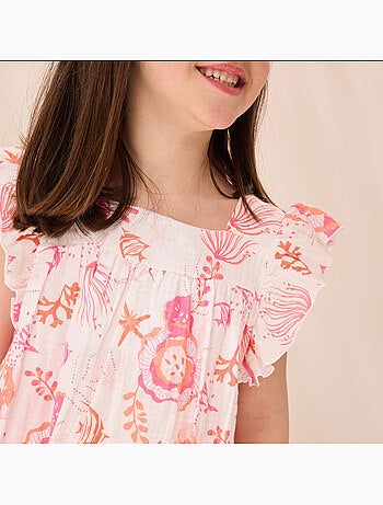 Robe enfant en gaze de coton bahamas