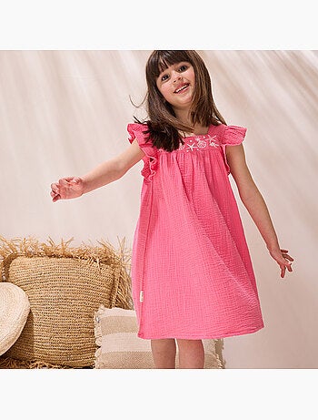 Robe enfant en gaze de coton bahamas