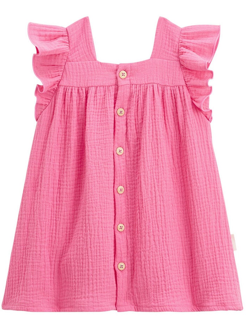 Robe enfant en gaze de coton bahamas Rose - Kiabi