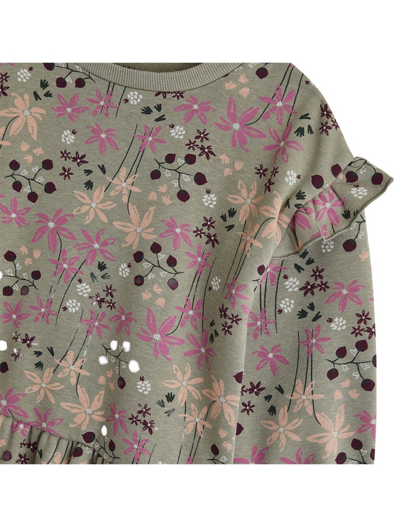 Robe enfant en molleton misti Kaki - Kiabi