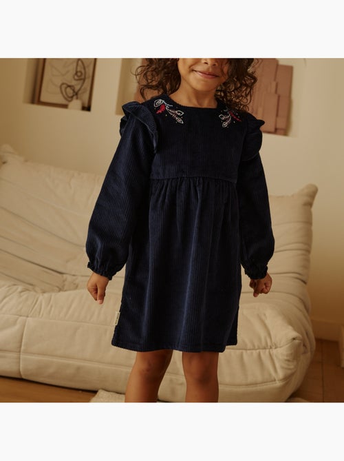Robe enfant en velours côtelé ilana - Kiabi
