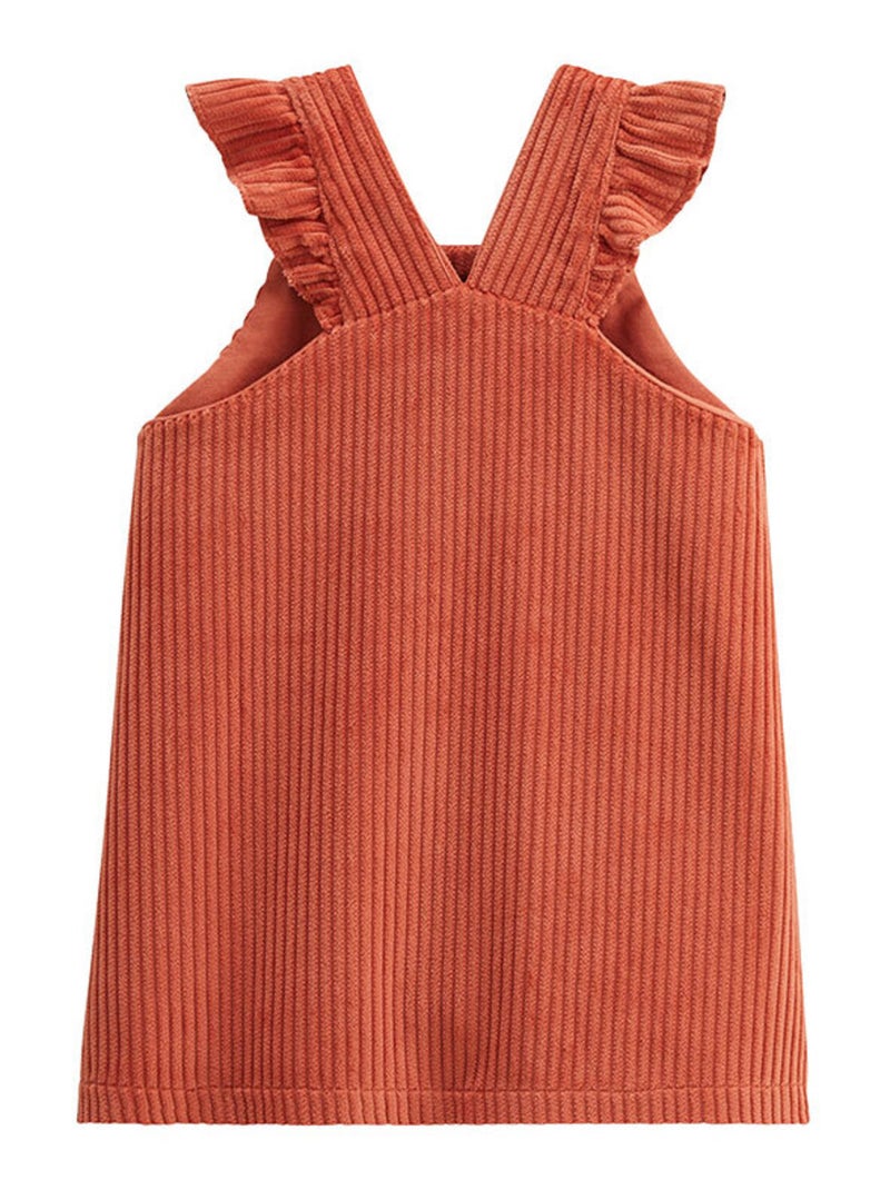 Robe enfant en velours côtelé manouk Orange - Kiabi