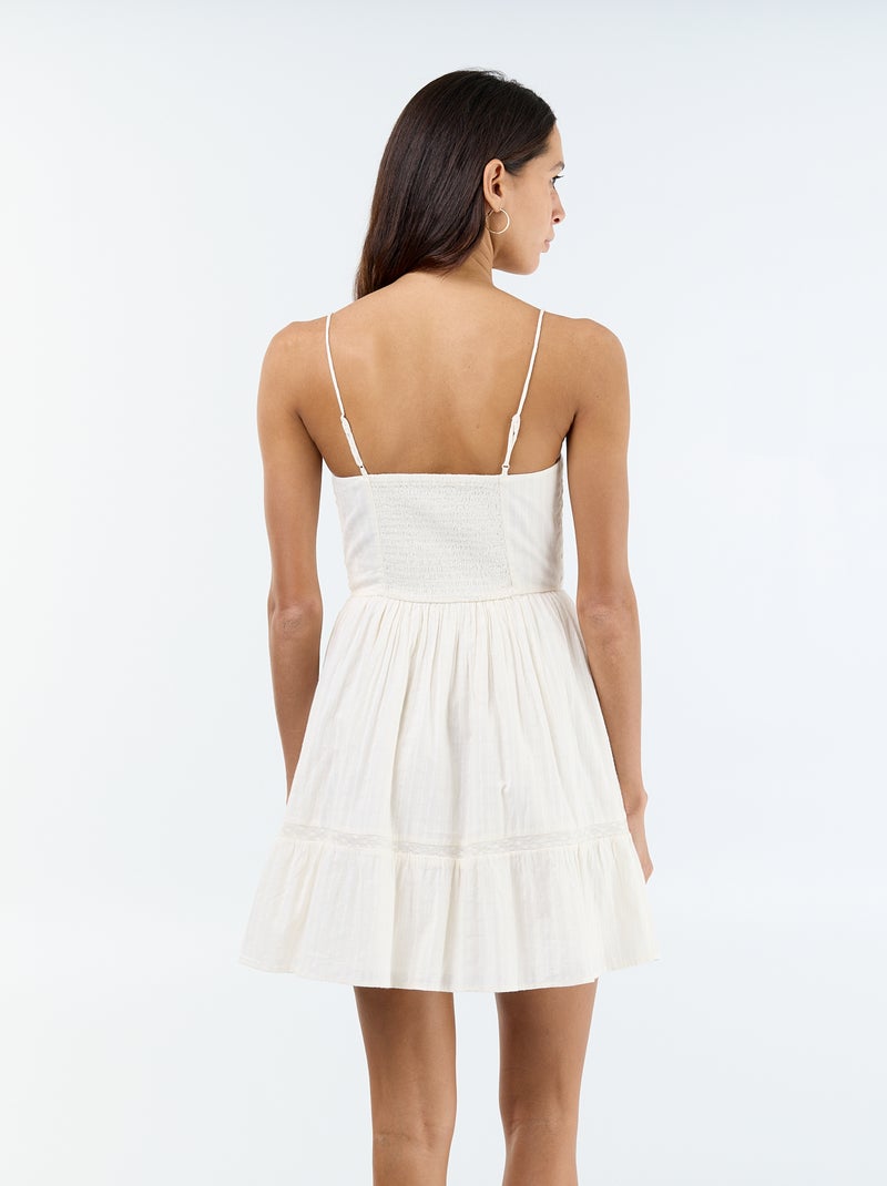 Robe évasée à bretelles Blanc - Kiabi
