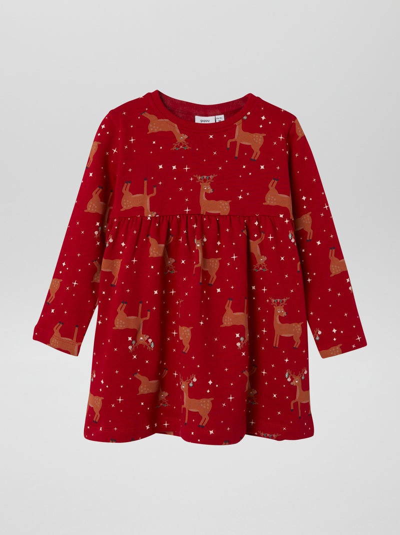 Robe évasée en molleton Rouge - Kiabi