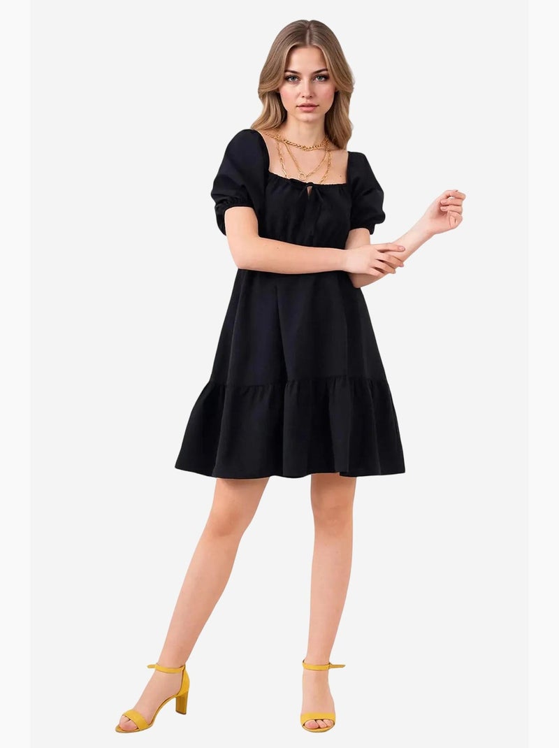 Robe évasée en popeline bdart Noir - Kiabi