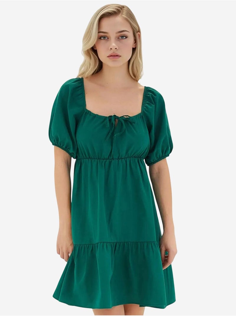 Robe évasée en popeline bdart Vert émeraude - Kiabi