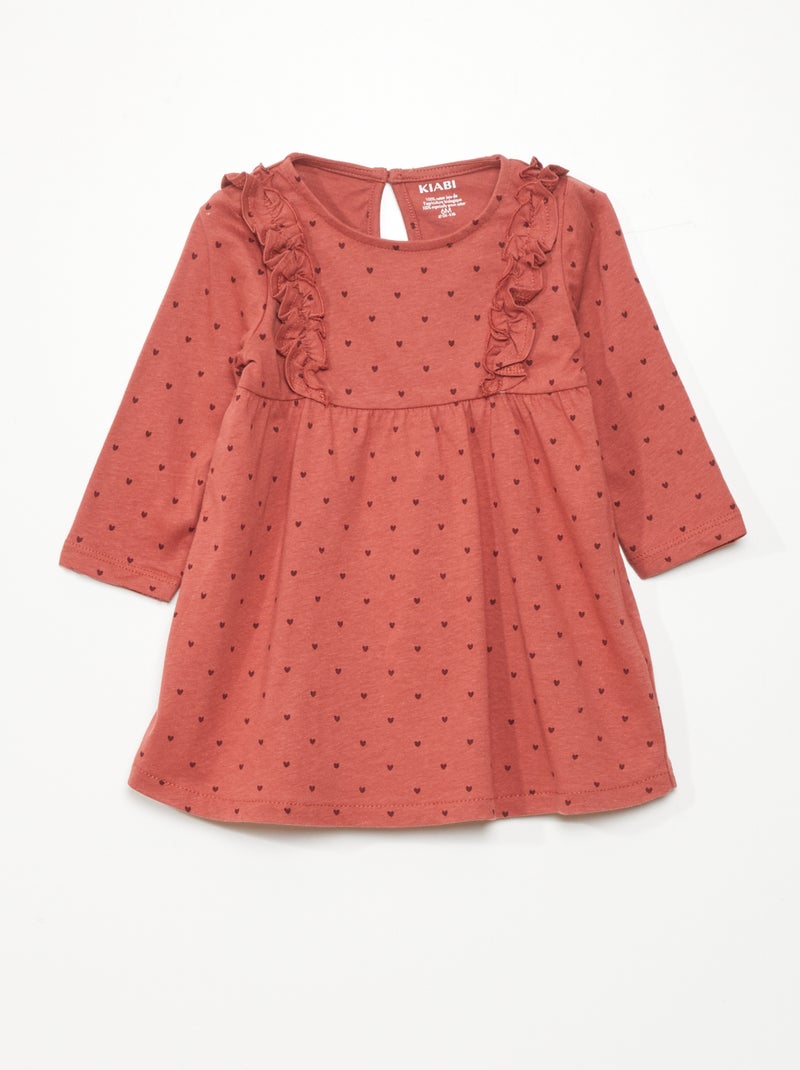 Robe évasée motif coeurs Rouge coeur - Kiabi