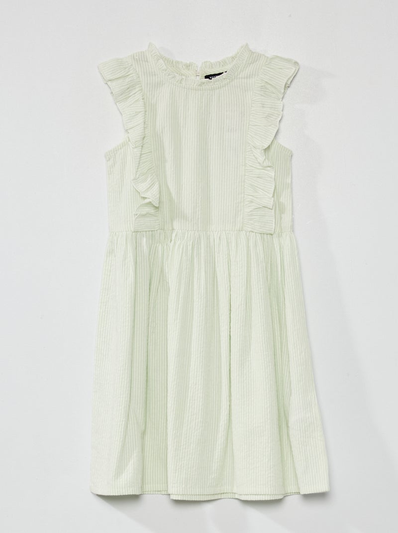 Robe fantaisie à rayures Vert - Kiabi