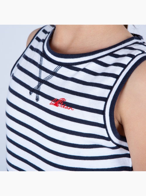 Robe fille sans manches en coton fin 'breizh océan', robe enfant en coton - Kiabi