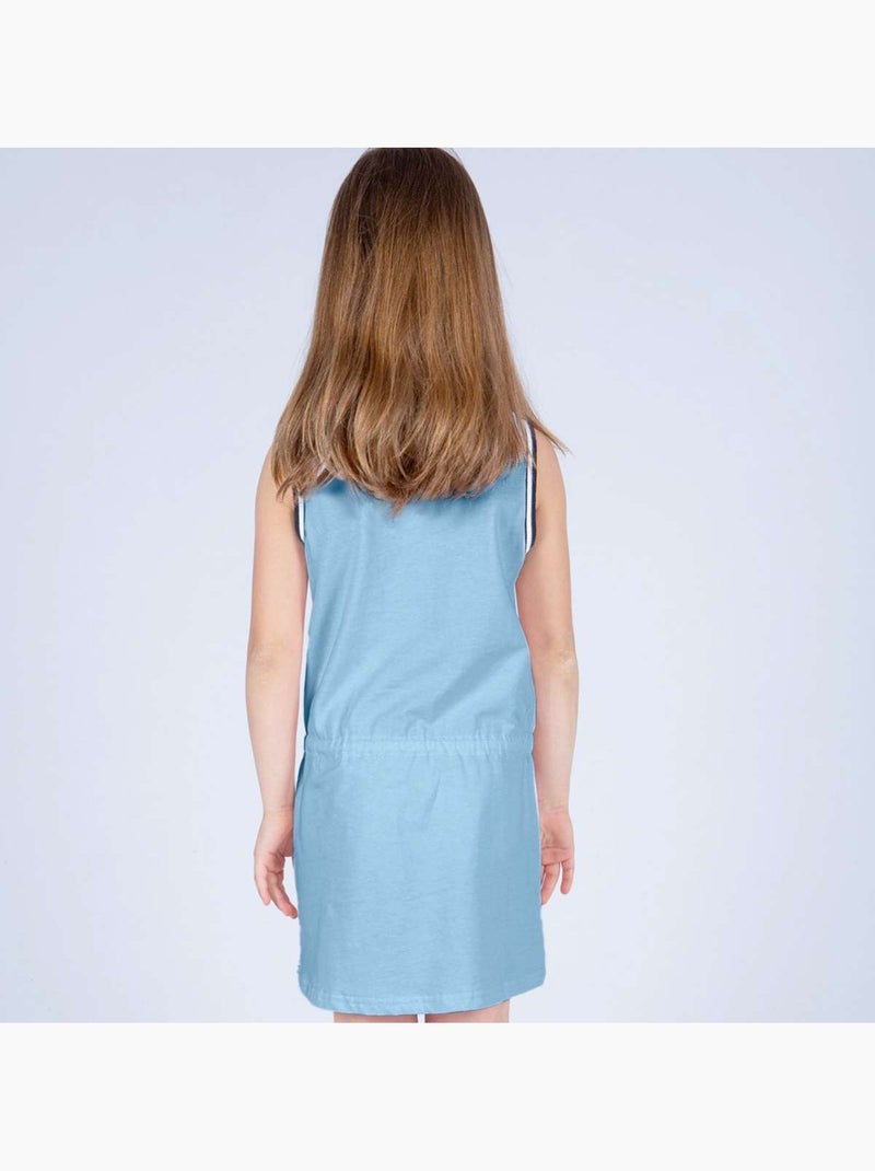 Robe fille sans manches en coton fin 'breizh océan', robe enfant en coton Bleu ciel - Kiabi
