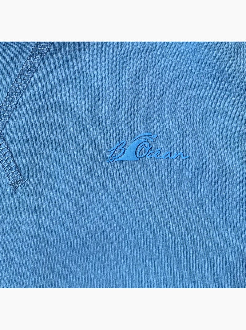 Robe fille sans manches en coton fin 'breizh océan', robe enfant en coton Bleu ciel - Kiabi