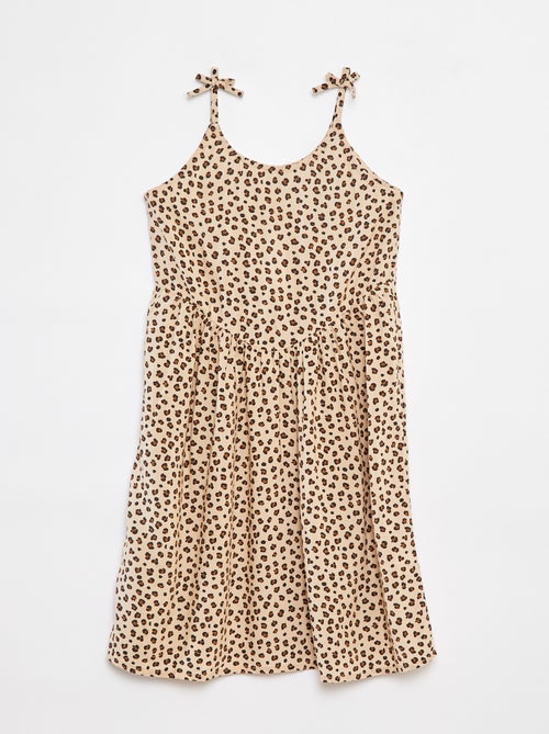 Robe fluide à fines bretelles et motif all over - Kiabi