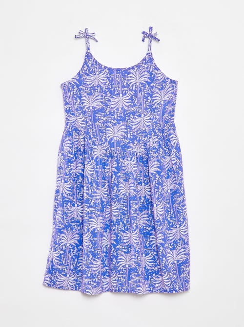 Robe fluide à fines bretelles et motif all over - Kiabi