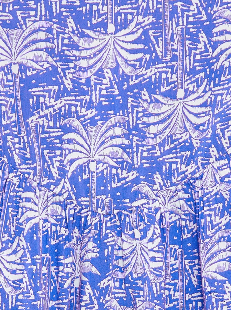 Robe fluide à fines bretelles et motif all over Bleu - Kiabi