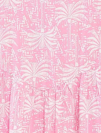 Robe fluide à fines bretelles et motif all over