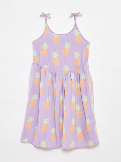 Robe fluide à fines bretelles et motif all over - Kiabi