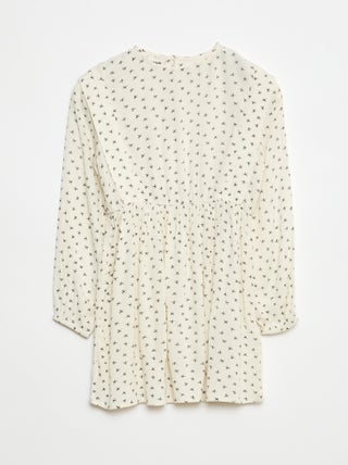 Robe fluide à fleurs en maille crêpe