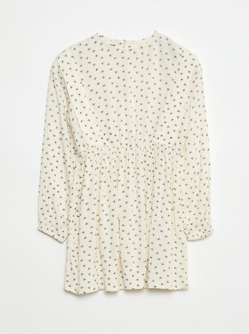 Robe fluide à fleurs en maille crêpe - Kiabi