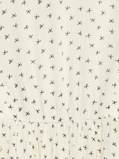 Robe fluide à fleurs en maille crêpe - Kiabi