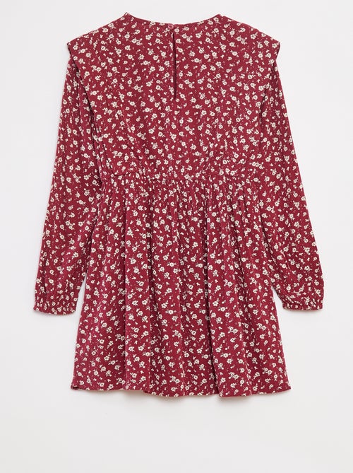 Robe fluide à fleurs en maille crêpe - Kiabi