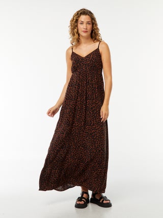 Robe fluide à motif floral avec fines bretelles réglables