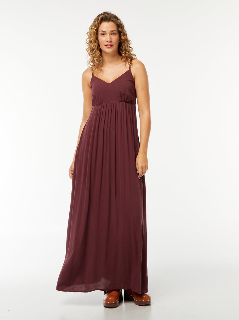 Robe fluide à motif floral avec fines bretelles réglables Violet - Kiabi
