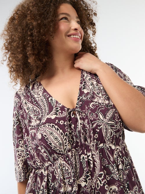 Robe fluide imprimée fantaisie - Kiabi