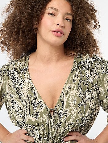 Robe fluide imprimée fantaisie