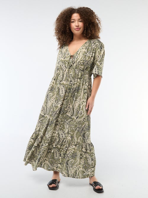 Robe fluide imprimée fantaisie - Kiabi