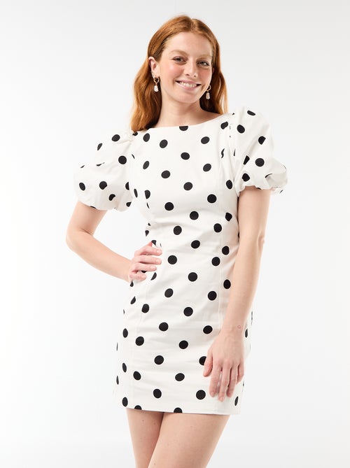 Robe forme ballon à manches courtes - Kiabi